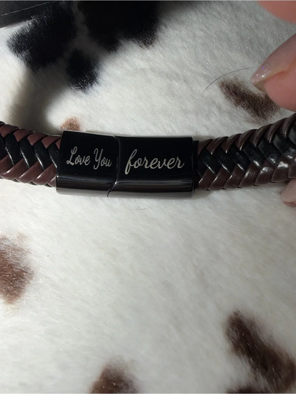Love You Forever Black Braided Men’s Promise Bracelet